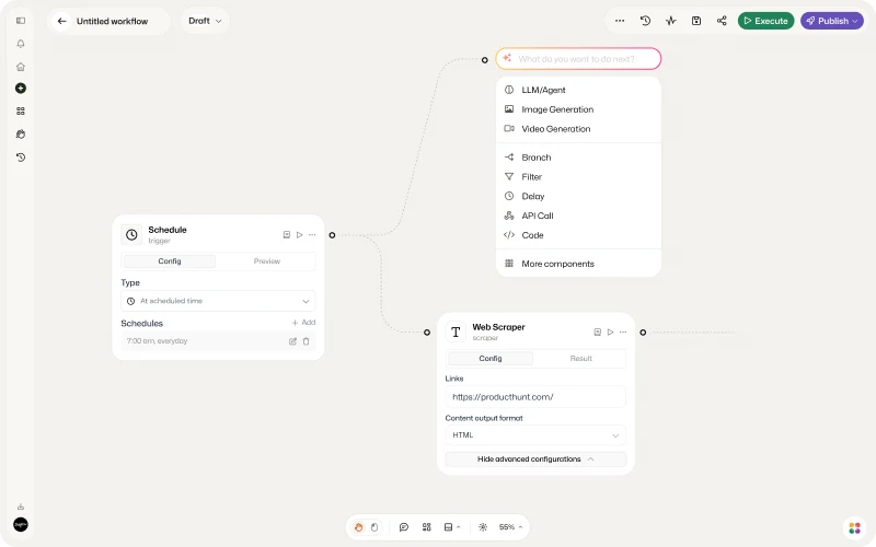 Diaflow Flow interface